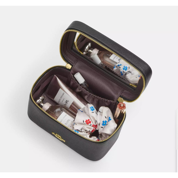 Coach CCI84 Cosmetic Case In Maxi Signature Canvas, Walnut/True Red - Picture 8 of 9